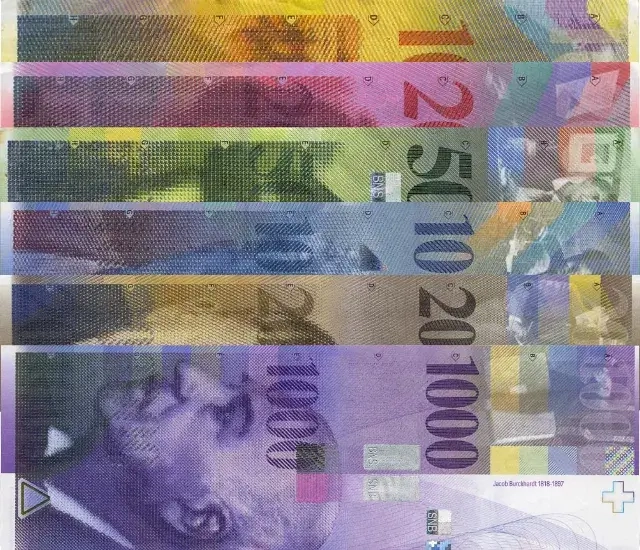 Franco Suíço CHF - Notas Antigas